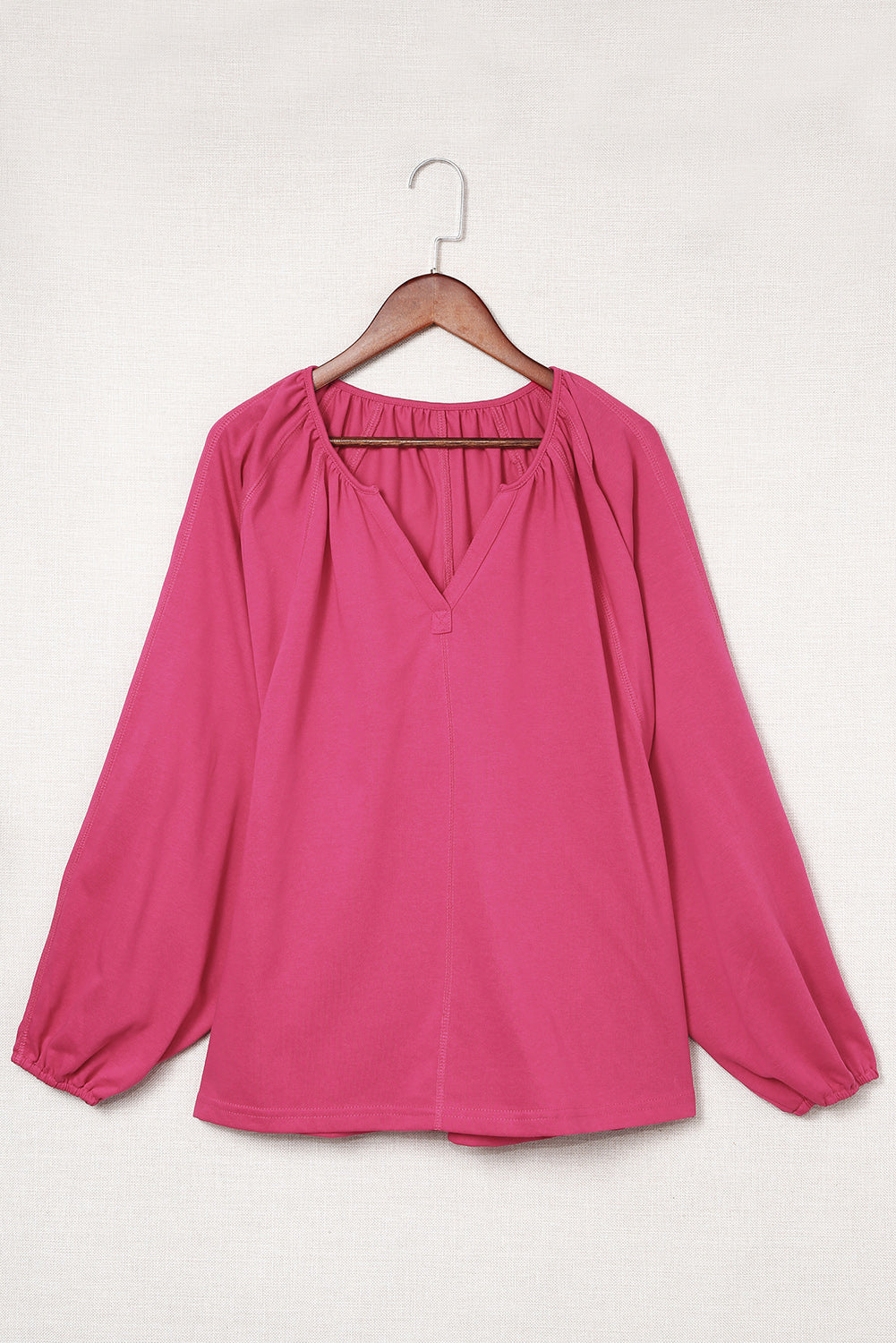 Green Split V Neck Dolman Top