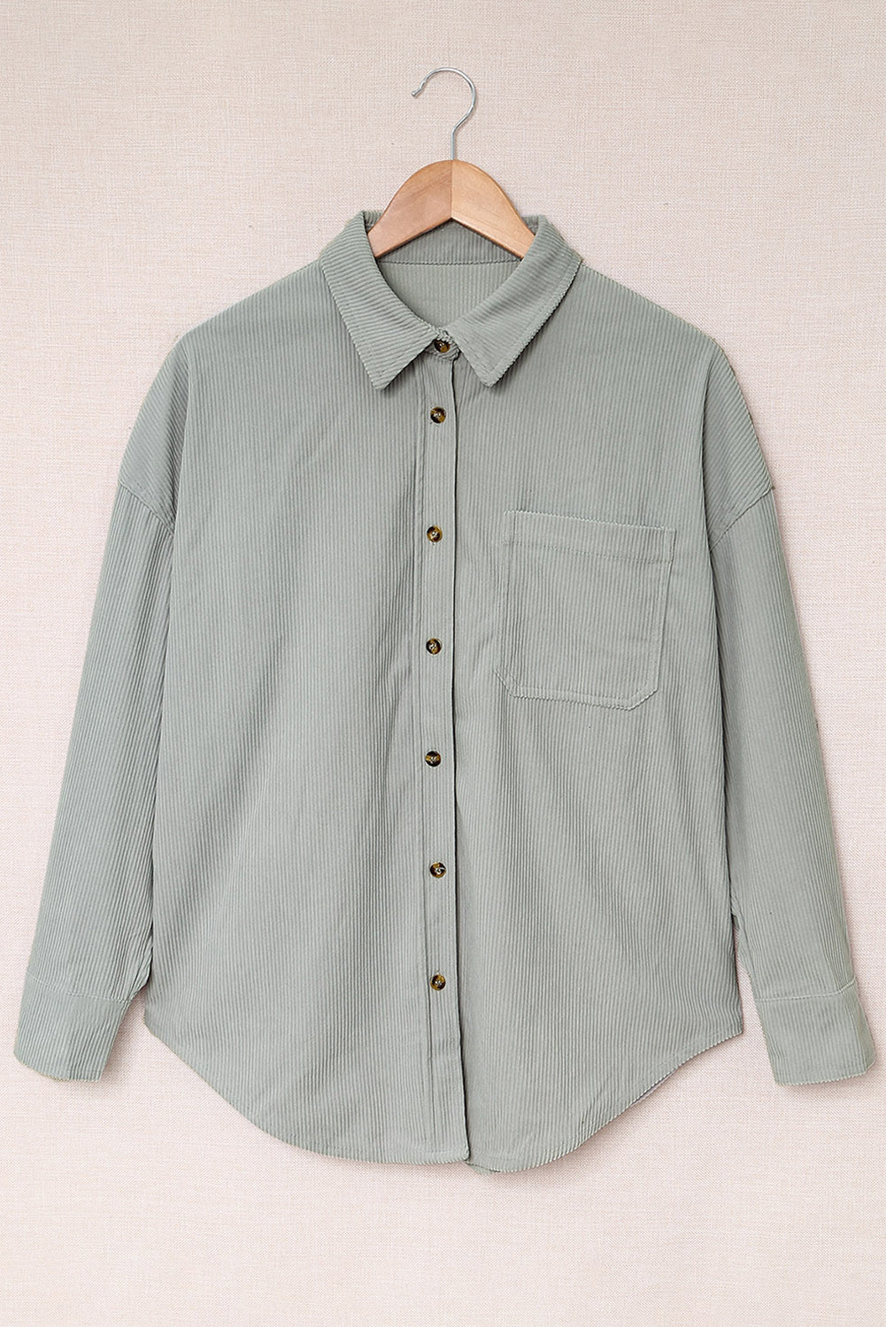 Pink Corduroy Button Pocket Shirt