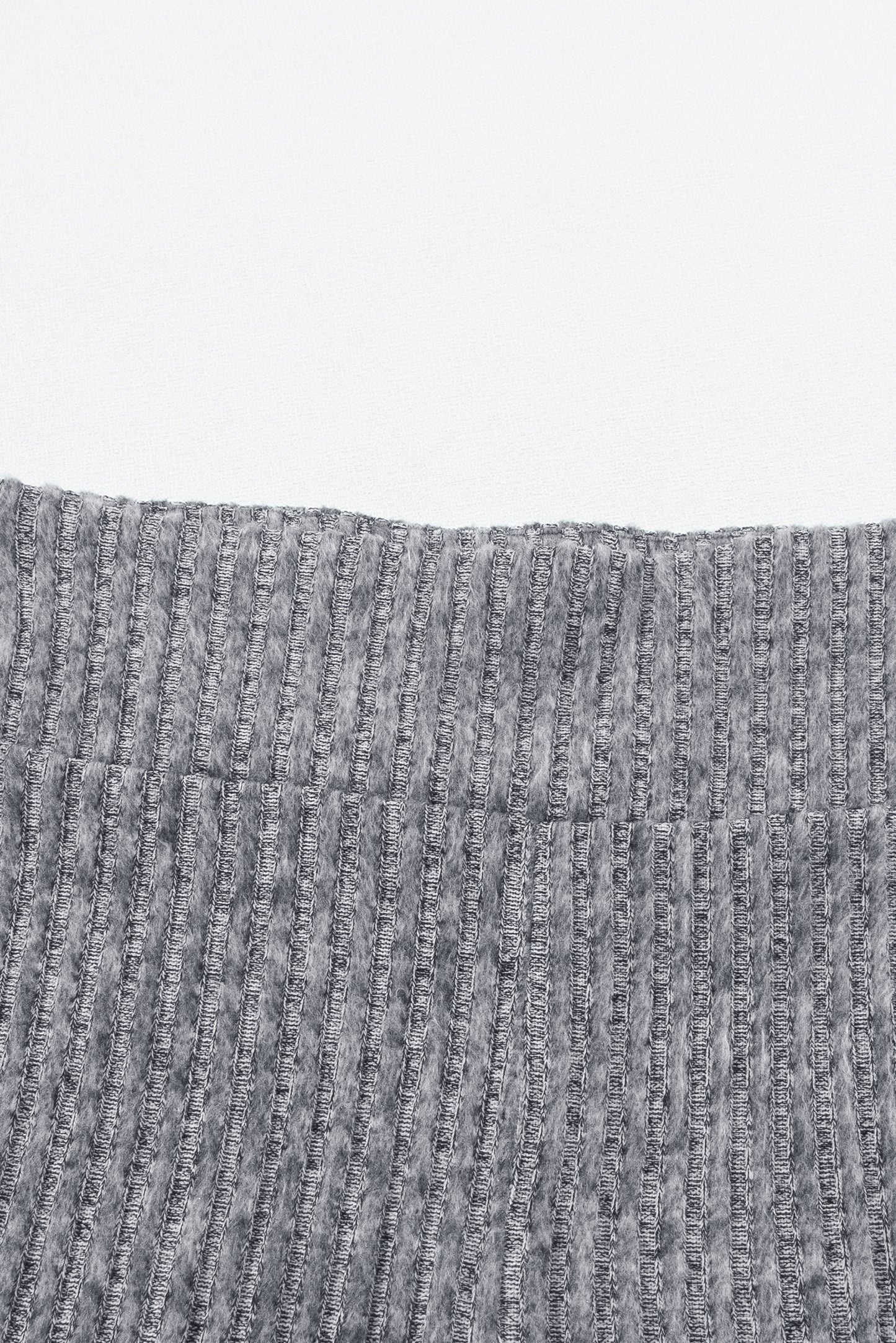 Dark Grey Wide Waistband Ribbed Textured Knit Leggings
