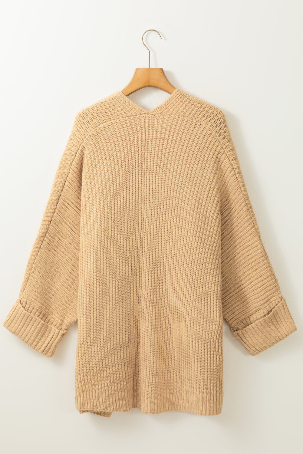 Pink Oversized Fold Over Sleeve Sweater Cardigan