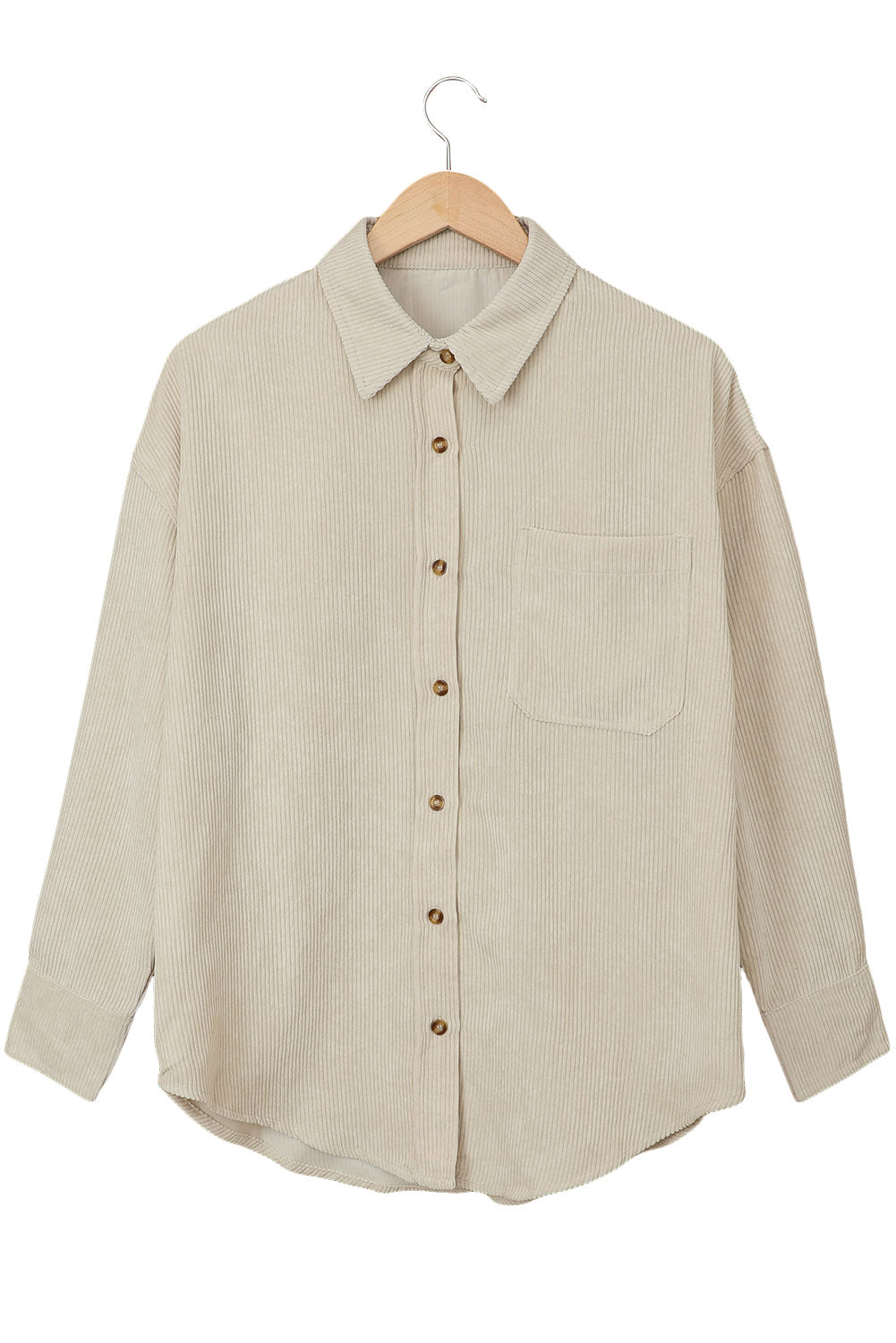 Pink Corduroy Button Pocket Shirt