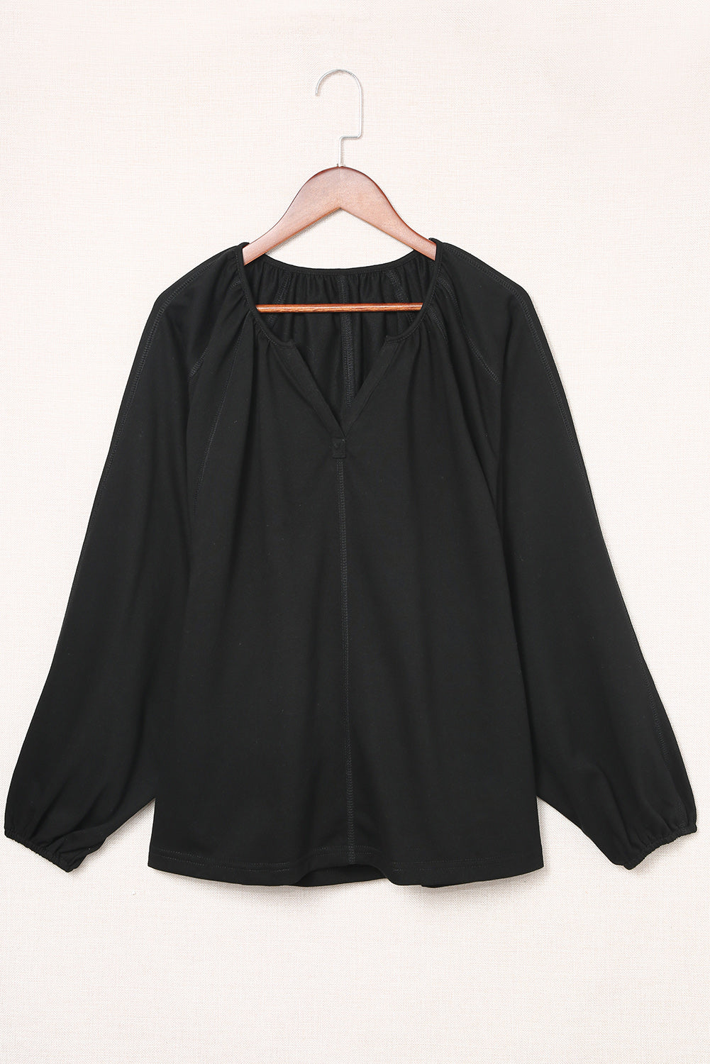 Green Split V Neck Dolman Top
