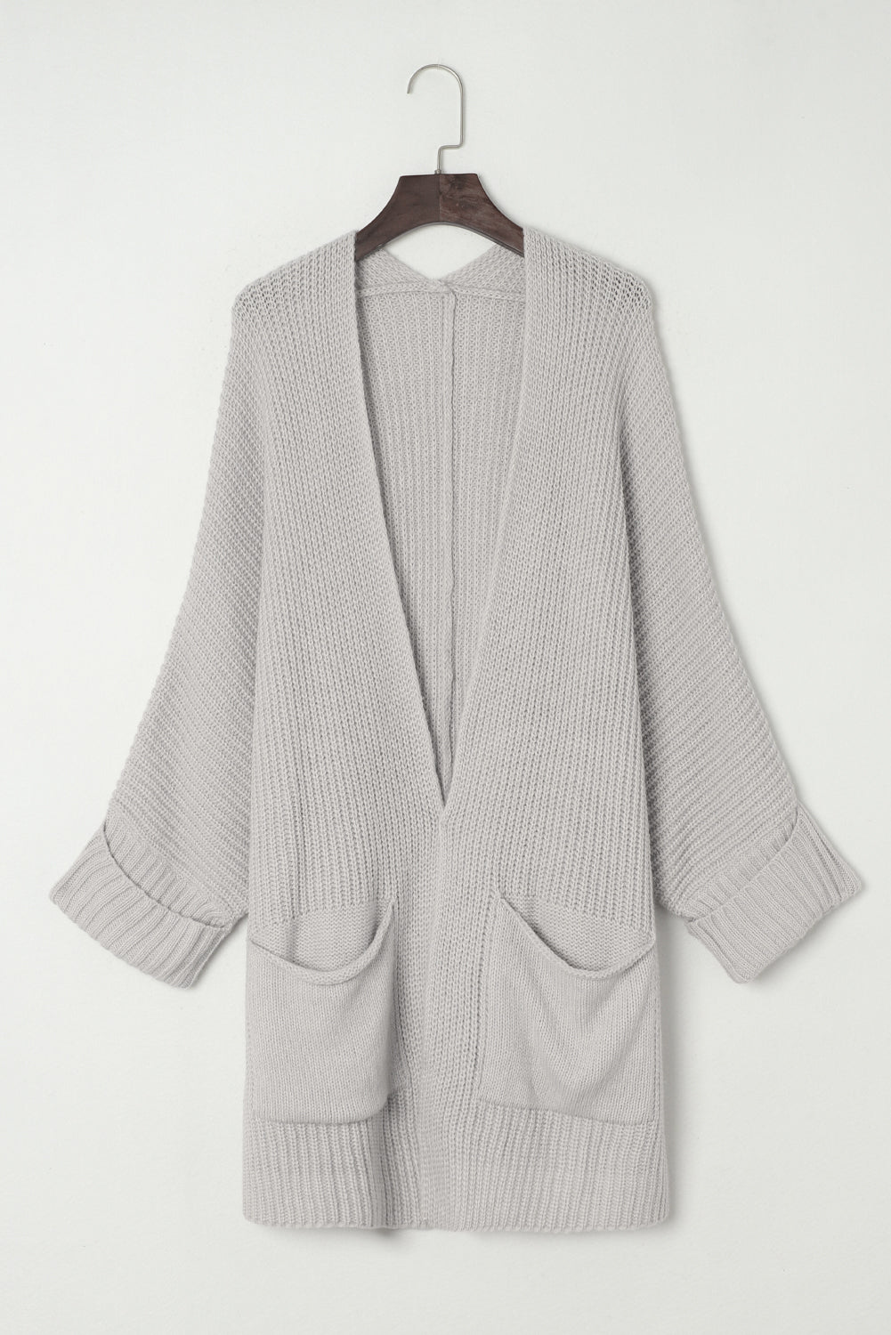 Pink Oversized Fold Over Sleeve Sweater Cardigan