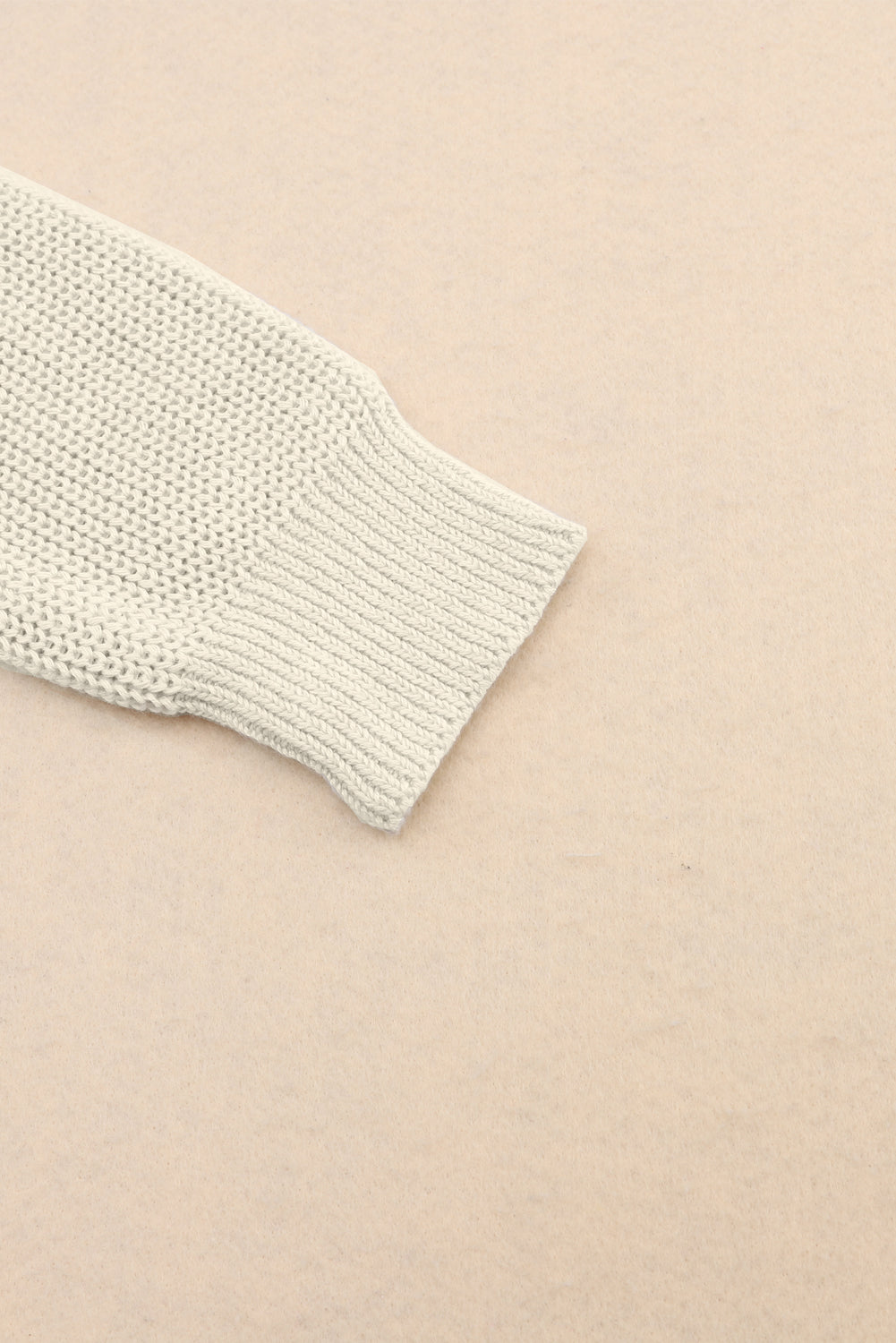 Pink Ribbed Knit V Neck Sweater