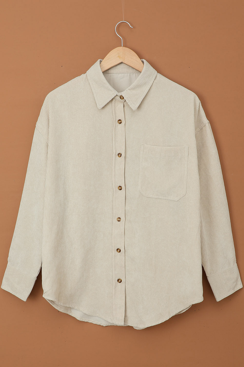 Pink Corduroy Button Pocket Shirt