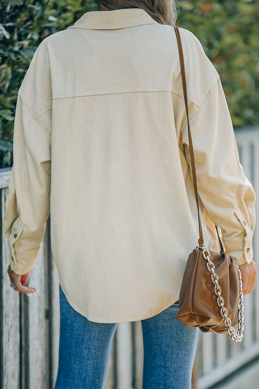 Pink Corduroy Button Pocket Shirt