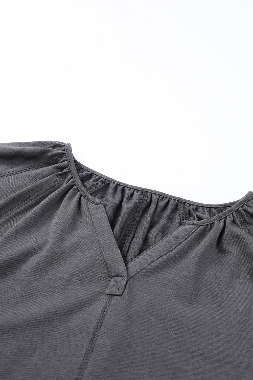 Green Split V Neck Dolman Top