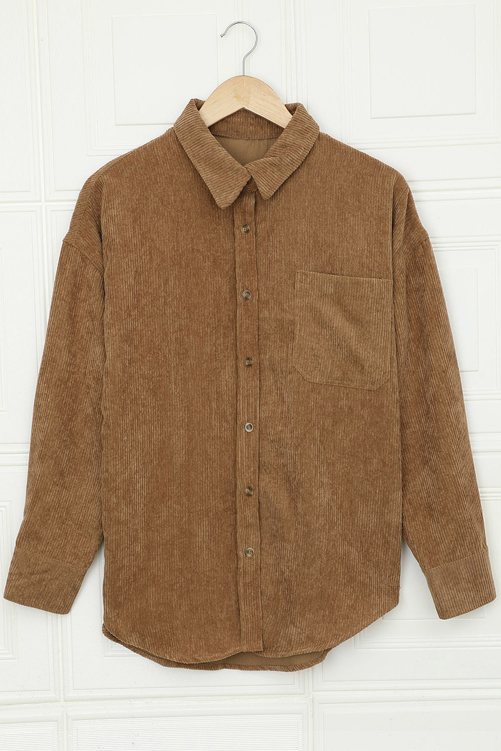 Pink Corduroy Button Pocket Shirt