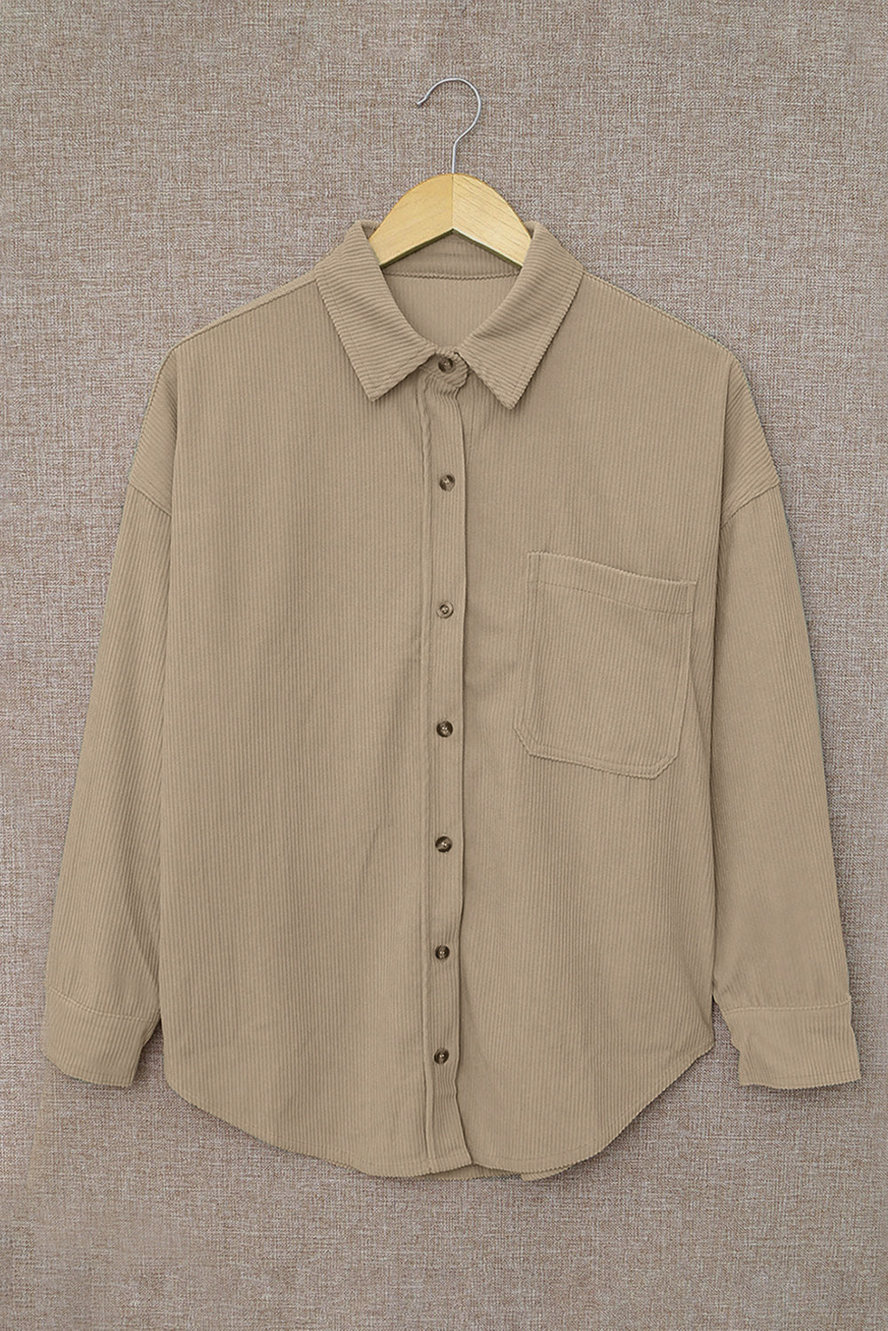 Pink Corduroy Button Pocket Shirt
