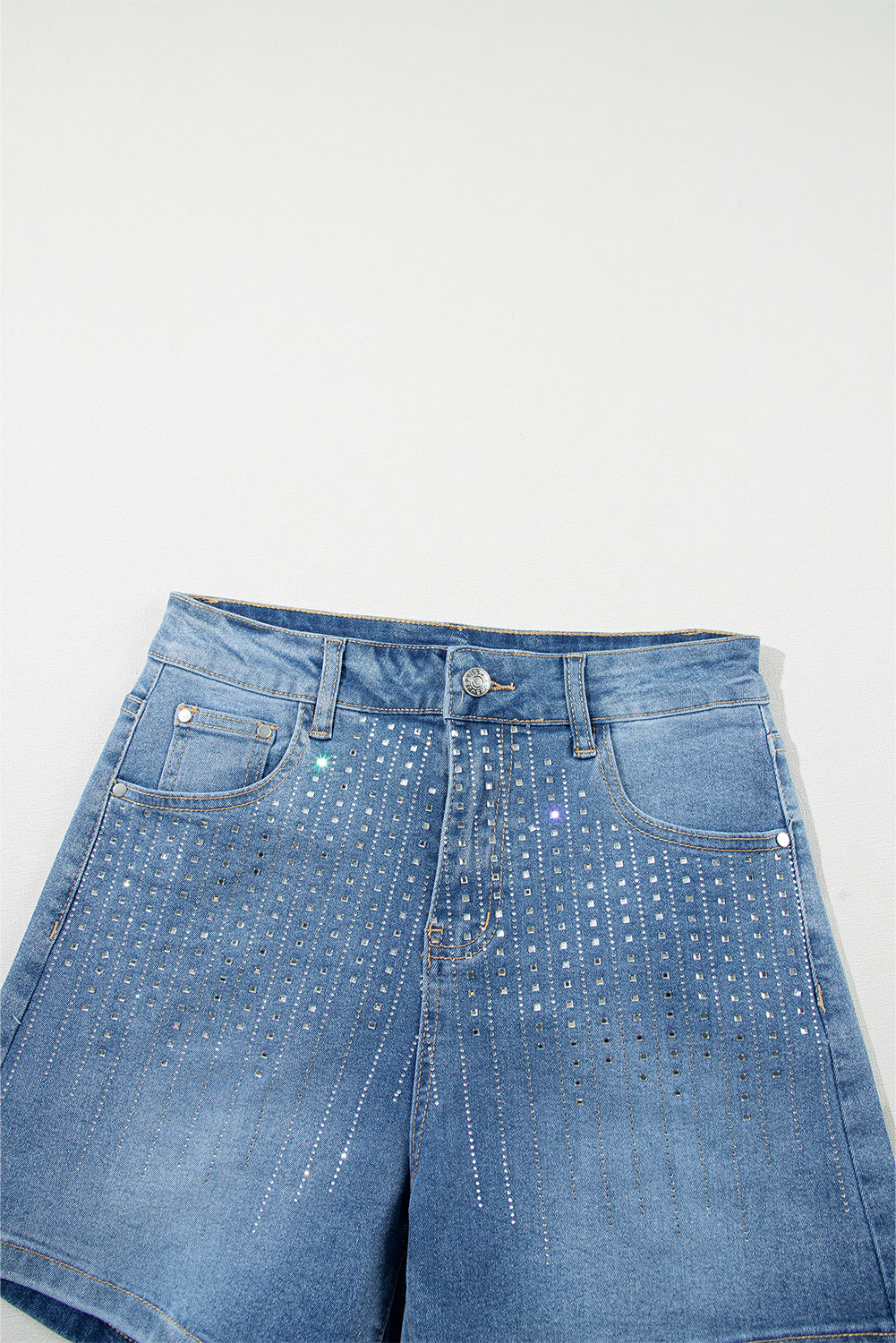 Ashleigh Blue Rhinestone Embellished Denim Shorts