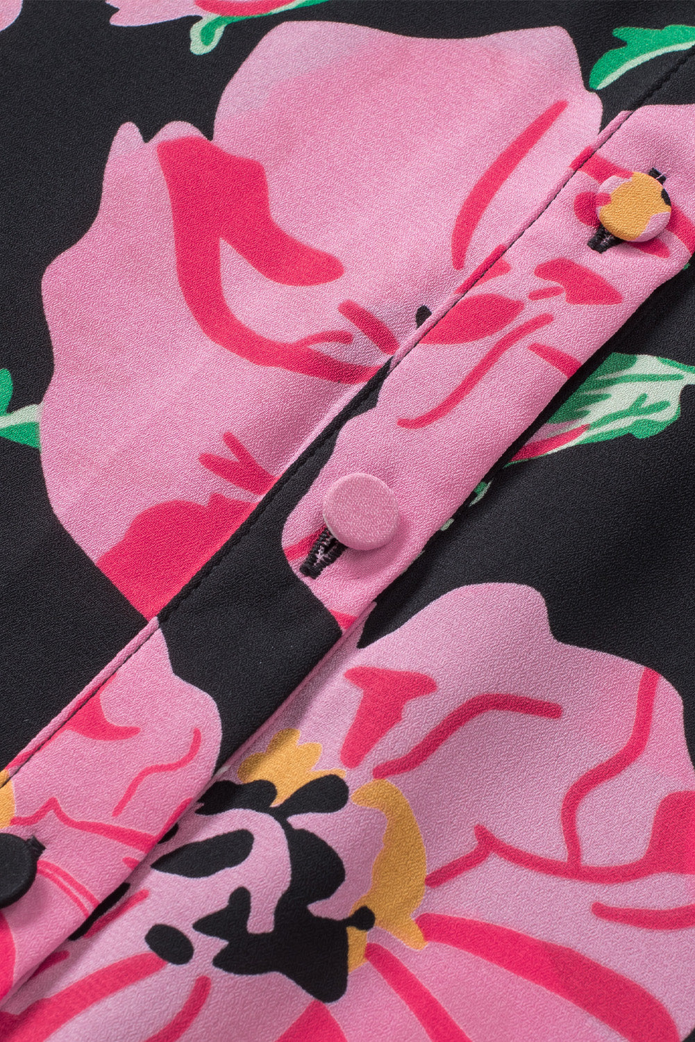 Fiery Red Floral Print Lantern Sleeve Shirt