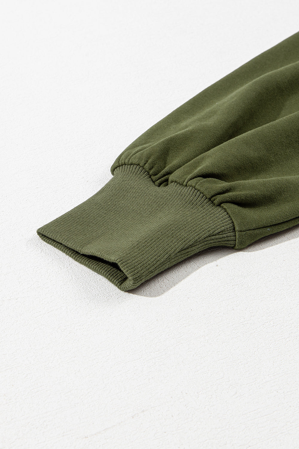 Smoke Green Solid Kangaroo Pocket Half Zipper Oversized Hoodie