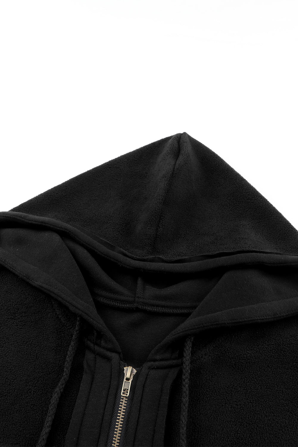 Pink Flap Pocket Drawstring Hood Zip Up Jacket