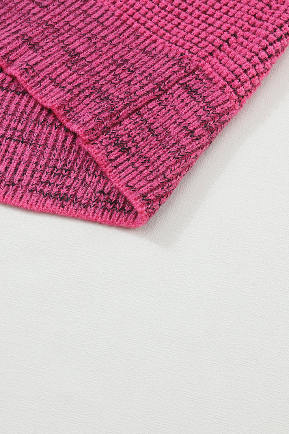 Pink Plaid Knitted Long Open Front Cardigan