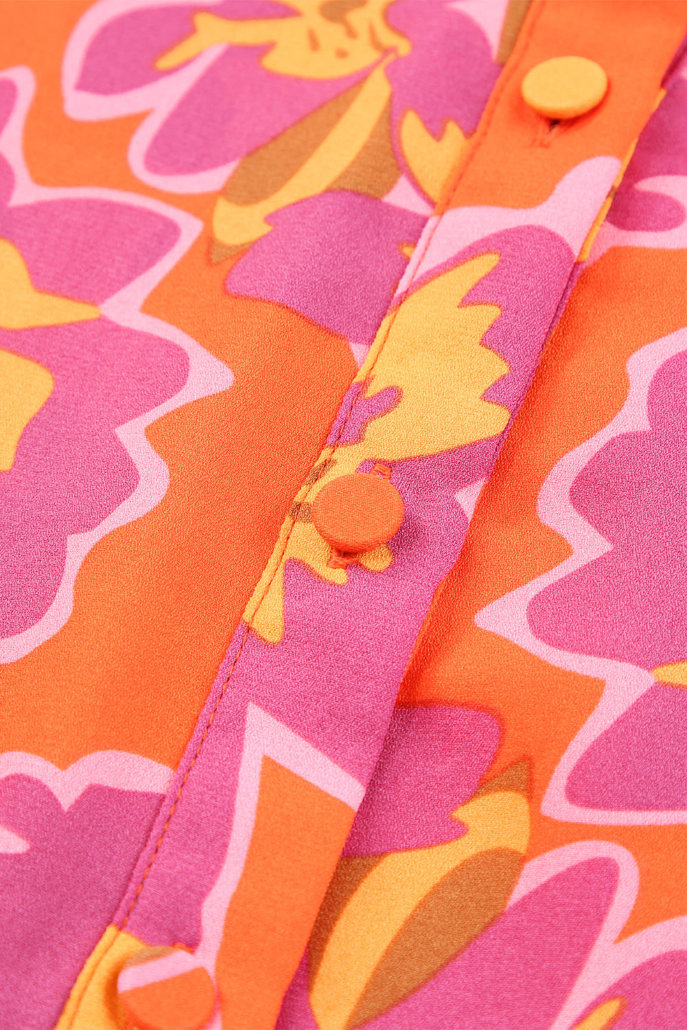 Fiery Red Floral Print Lantern Sleeve Shirt
