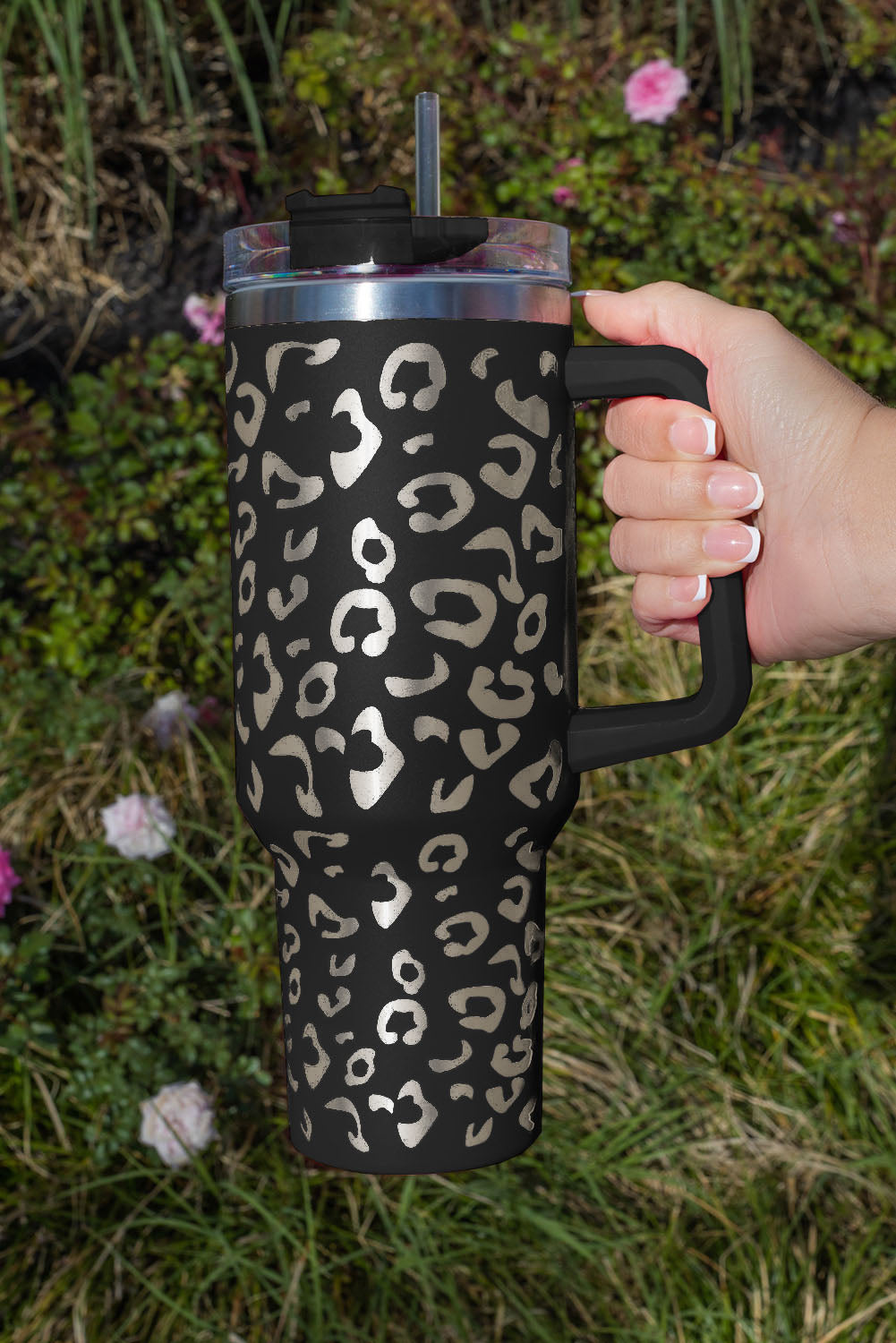 Rose Leopard Spotted 304 Stainless Double Insulated Cup 40oz