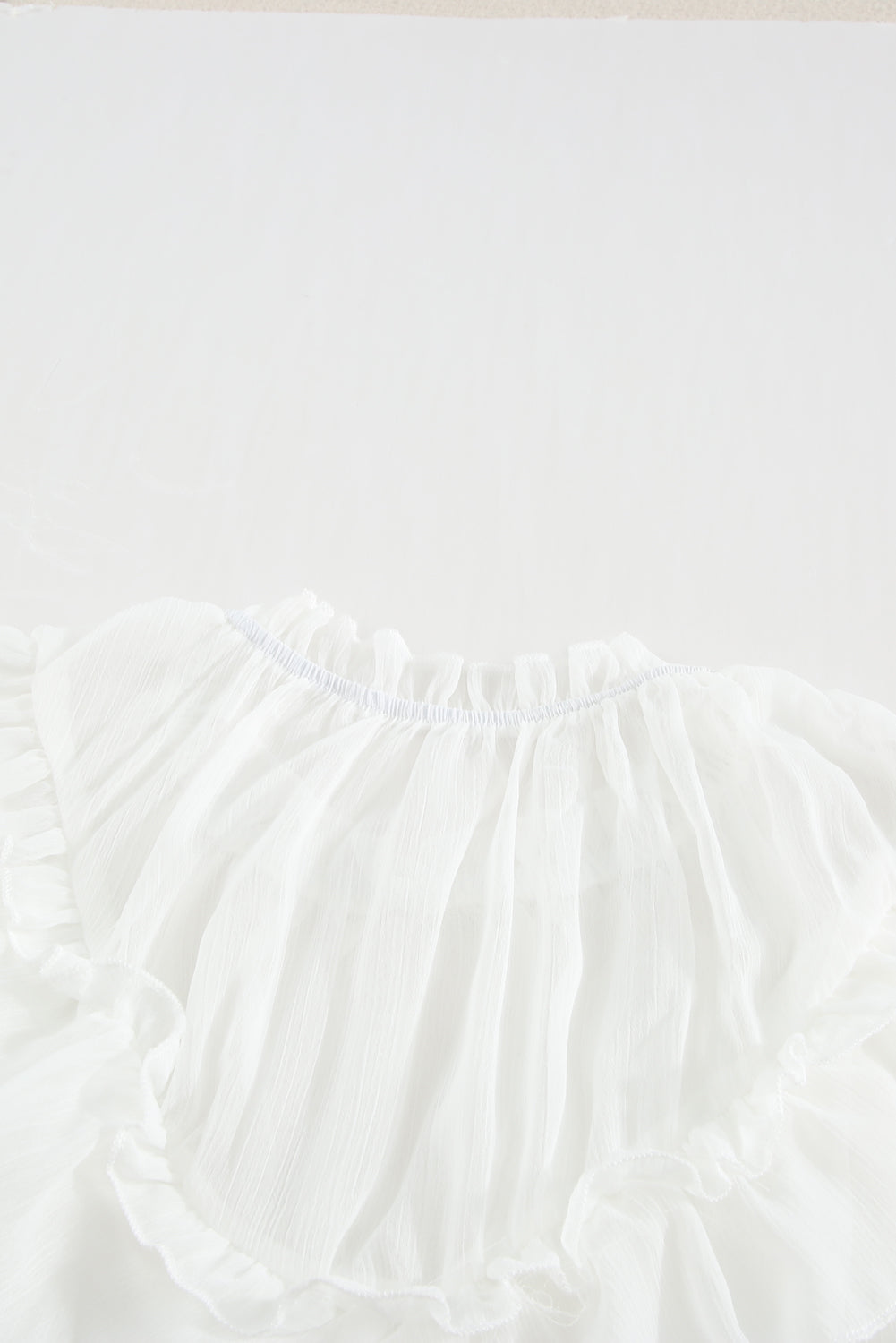 White Frilled Detail Tulle Tank Top