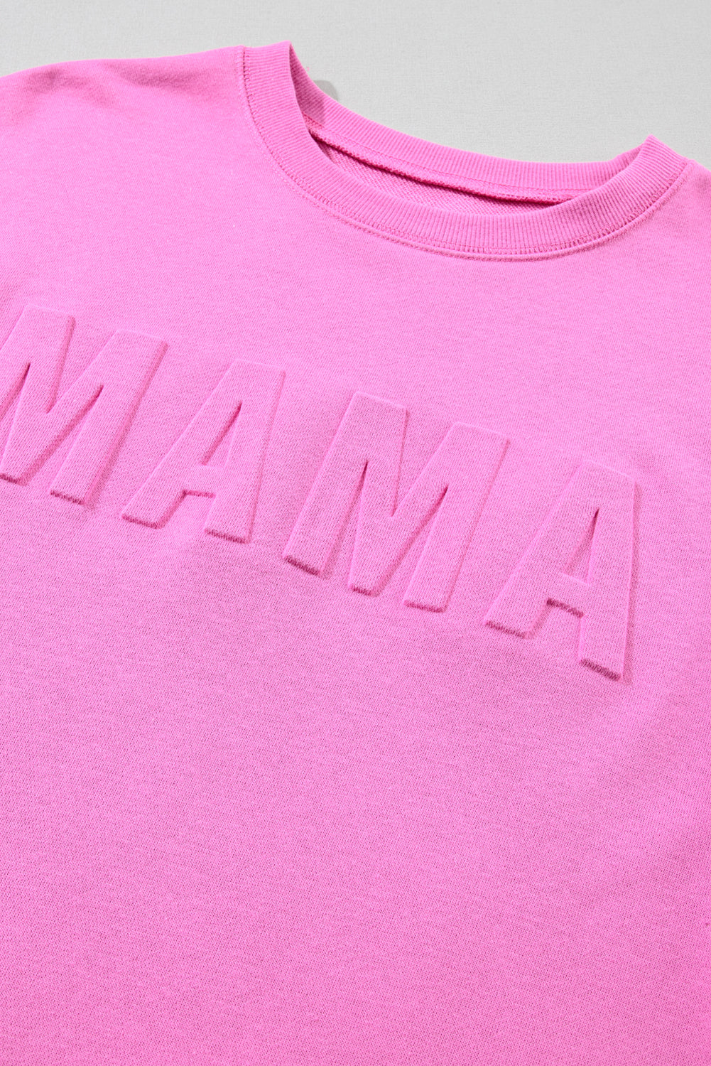 MAMA Letter Embossed Casual Sweatshirt