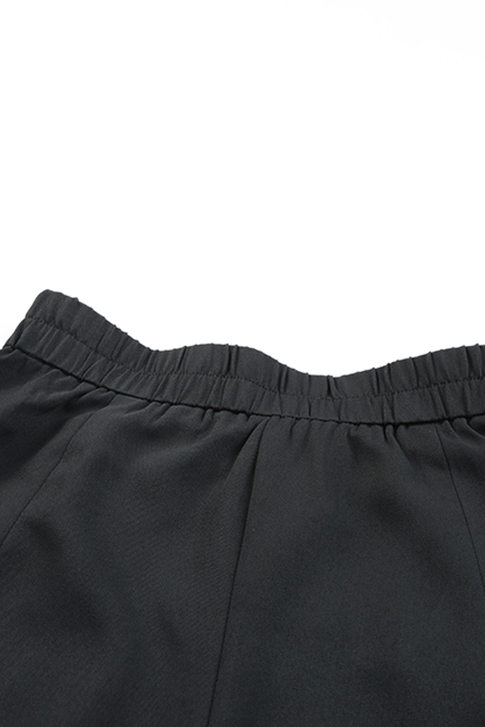 Black Casual Pocketed High Waist Bermuda Shorts