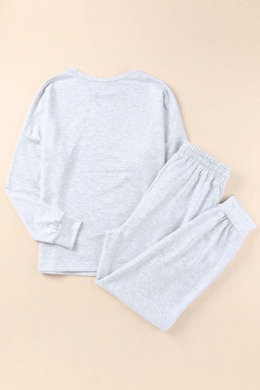 Gray Long Sleeve Pullover and Jogger Pants Lounge Set