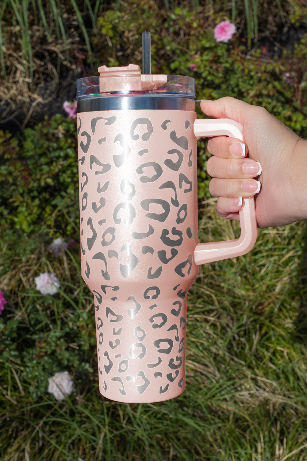 Rose Leopard Spotted 304 Stainless Double Insulated Cup 40oz