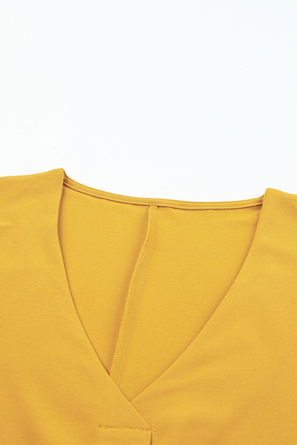 Blue V Neck 3/4 Sleeve High Low Hem Shirt