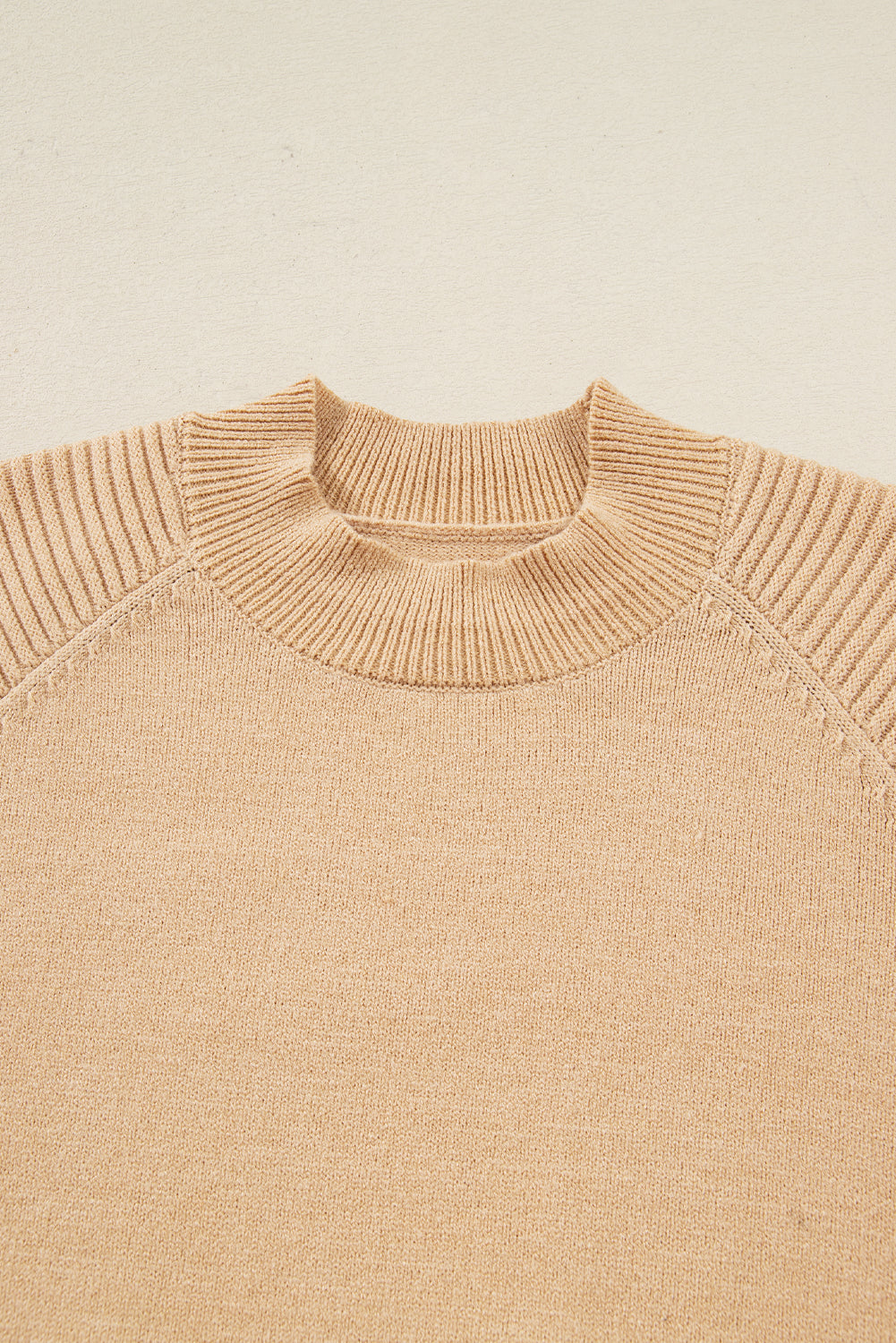 Smoke Gray High Neck Puff Sleeve Sweater Pleated Mini Skirt 2pcs Knitted Outfit