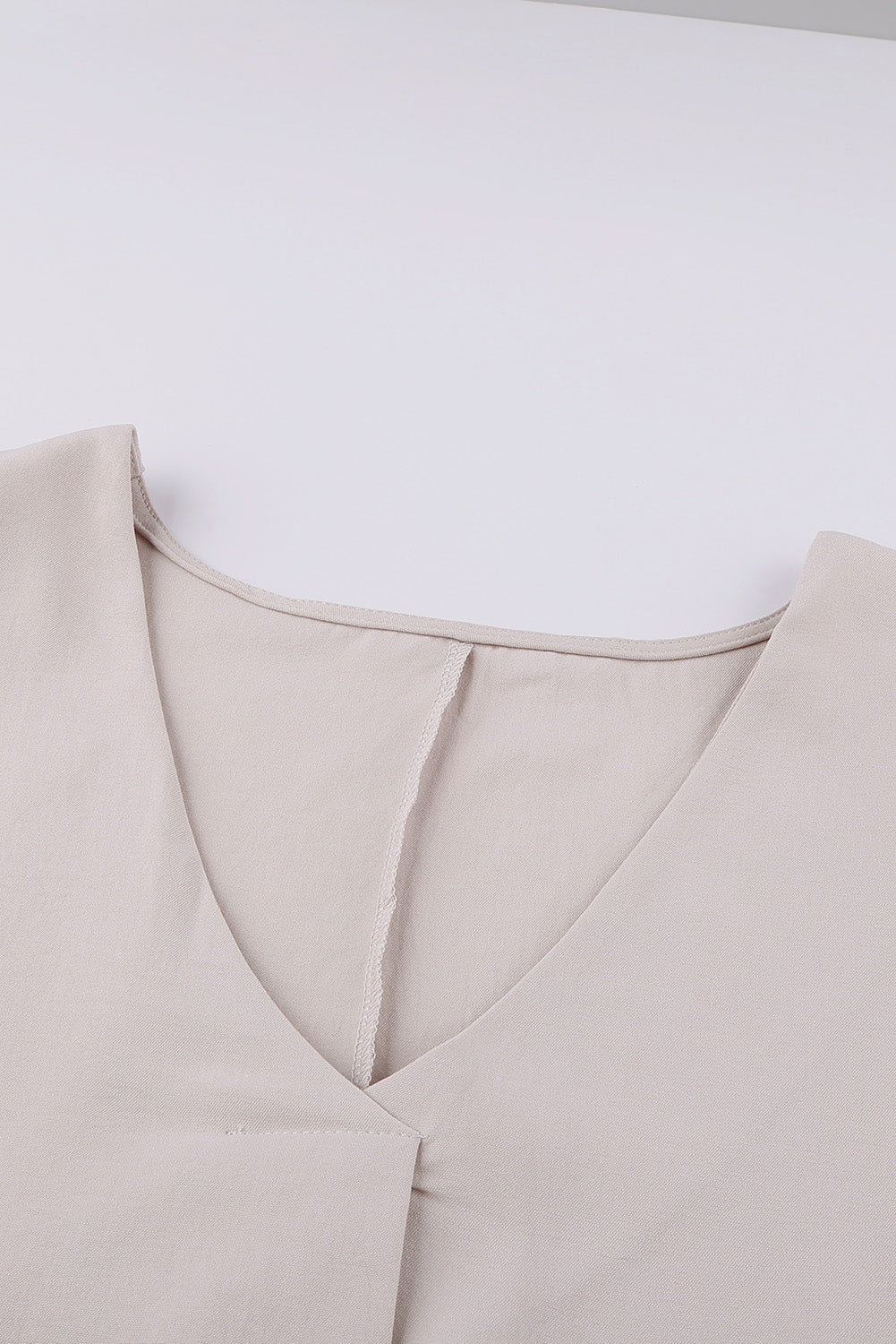 Blue V Neck 3/4 Sleeve High Low Hem Shirt